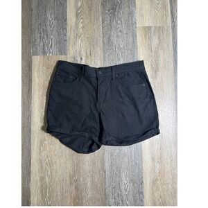 Levi's Mid Length Shorts Womens 32 Black Excellent Cuffed Denim 5 Pocket
